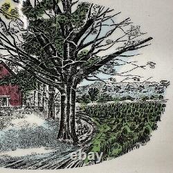 Johnson Bros Friendly Village Bread Basket Red Barn Discontinued 7in x 12in