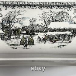 Johnson Bros Friendly Village Bread Basket Red Barn Discontinued 7in x 12in