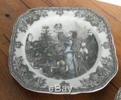Johnson Bros Friendly Village CHRISTMAS, 6 Different Square Salad Plates In Box