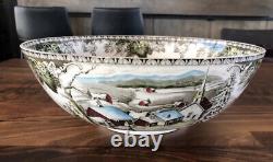 Johnson Bros Friendly Village Large Serving Punch Salad Bowl Vintage Excellent