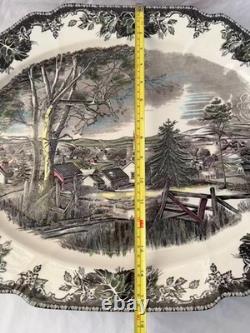 Johnson Bros Friendly Village Oval Platter 20 Village Green