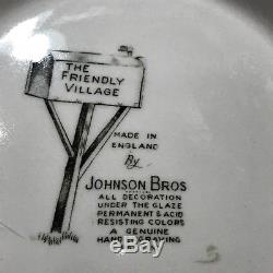 Johnson Bros Friendly Village Punch Bowl Set w 12 Ice House Cups 3 tall