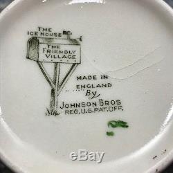 Johnson Bros Friendly Village Punch Bowl Set w 12 Ice House Cups 3 tall