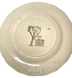 Johnson Bros Friendly Village ROUND COVERED BUTTER DISH and 8 BUTTER PAT PLATES