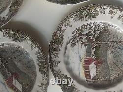 Johnson Bros Friendly Village School House Made In England, Dinner Plates 10 Pcs