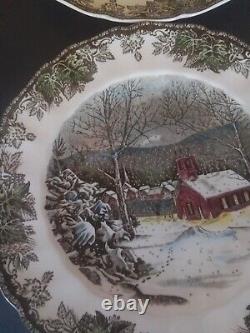 Johnson Bros Friendly Village School House Made In England, Dinner Plates 10 Pcs