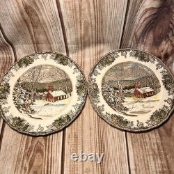 Johnson Bros Friendly Village School, Ice, Sugar House's. Set 8 Pc X 6