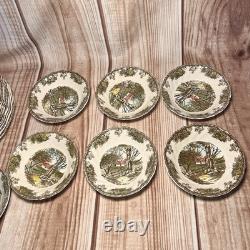 Johnson Bros Friendly Village School, Ice, Sugar House's. Set 8 Pc X 6