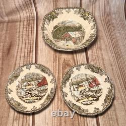 Johnson Bros Friendly Village School, Ice, Sugar House's. Set 8 Pc X 6