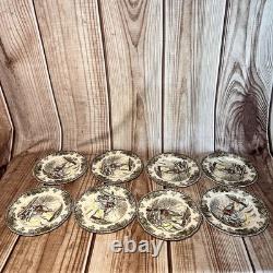Johnson Bros Friendly Village School, Ice, Sugar House's. Set 8 Pc X 6