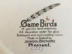 Johnson Bros. Game Birds set of (12) Pheasant oval dinner plates, pristine