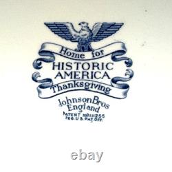 Johnson Bros HISTORIC AMERICA THANKSGIVING BLUE 20 OVAL TURKEY PLATTER