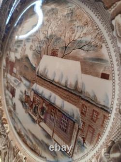 Johnson Bros. HISTORIC AMERICA THANKSGIVING Multicolor 19½ TURKEY PLATTER Nice