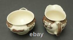 Johnson Bros HIS MAJESTY Creamer, Sugar Bowl with Lid + Underplate (3pc Set) NEW