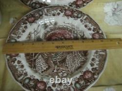 Johnson Bros HIS MAJESTY Thanksgiving Turkey Dinner Soup Cup Saucer Set Lot B