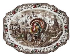 Johnson Bros His Majesty Thanksgiving Turkey Platter Massive 20x16 Color England