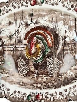 Johnson Bros His Majesty Thanksgiving Turkey Platter Massive 20x16 Color England