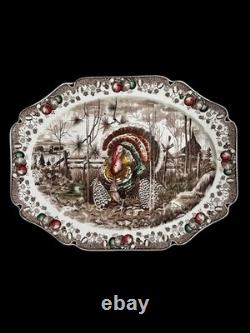 Johnson Bros His Majesty Thanksgiving Turkey Platter Massive 20x16 Color England