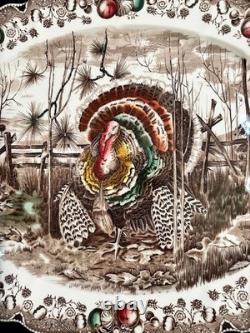 Johnson Bros His Majesty Thanksgiving Turkey Platter Massive 20x16 Color England