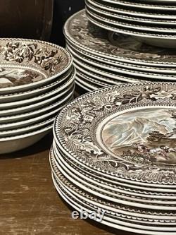 Johnson Bros Historic America Brown And Multi Colored Dinnerware Set
