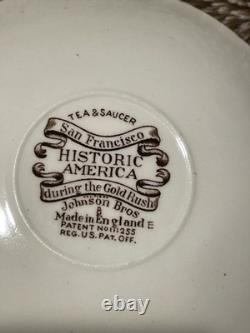 Johnson Bros Historic America Brown And Multi Colored Dinnerware Set