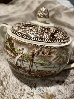 Johnson Bros Historic America Brown And Multi Colored Dinnerware Set