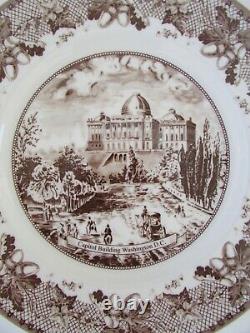 Johnson Bros. Historic America II Brown Capitol Building D. C. Dinner Plates 10