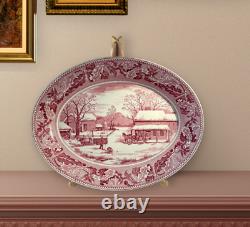 Johnson Bros Historic America Thanksgiving 20 Oval Turkey Platter England Red Johnson Bros Historic America Thanksgiving 20 Oval Turkey Platter England Red