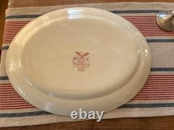 Johnson Bros Historic America Thanksgiving 20 Oval Turkey Platter England Red