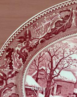 Johnson Bros Historic America Thanksgiving 20 Oval Turkey Platter England Red
