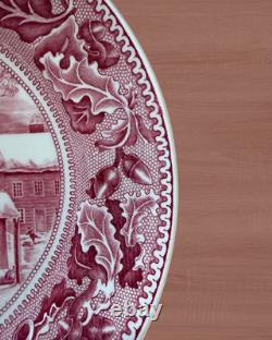 Johnson Bros Historic America Thanksgiving 20 Oval Turkey Platter England Red