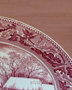 Johnson Bros Historic America Thanksgiving 20 Oval Turkey Platter England Red