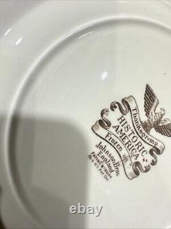 Johnson Bros Historic America Thanksgiving Frozen Up Plate Vint. 10.5 Lot Of 8