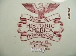 Johnson Bros Historic America Thanksgiving Turkey Platter 20 X 15-1/2