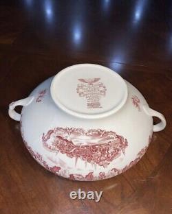 Johnson Bros Historic America View Of Boston Massachusetts Pink Soup Tureen+Lid