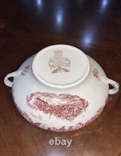 Johnson Bros Historic America View Of Boston Massachusetts Pink Soup Tureen+Lid