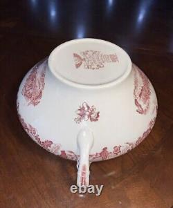 Johnson Bros Historic America View Of Boston Massachusetts Pink Soup Tureen+Lid