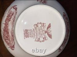 Johnson Bros Historic America View Of Boston Massachusetts Pink Soup Tureen+Lid