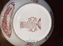 Johnson Bros Historic America View Of Boston Massachusetts Pink Soup Tureen+Lid