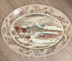Johnson Bros. Home for Thanksgiving Platter 20 x 15 in Very Good Condition