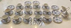 Johnson Bros Indies Blue England Ironstone Tea Cups Creamer Sugar Bowl 36 Pieces