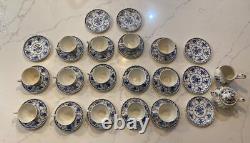 Johnson Bros Indies Blue England Ironstone Tea Cups Creamer Sugar Bowl 36 Pieces