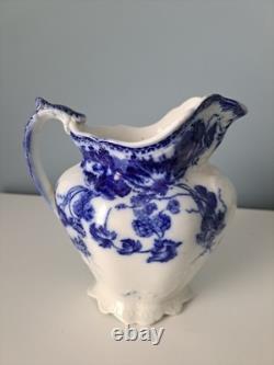 Johnson Bros Kenworth Flow Blue Pitcher Antique Victorian English 1890- 1910