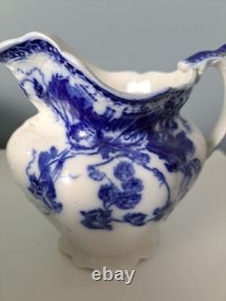 Johnson Bros Kenworth Flow Blue Pitcher Antique Victorian English 1890- 1910