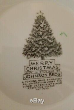 Johnson Bros Merry Christmas 12.25 Punch Salad Serving Bowl Rare Vintage
