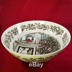 Johnson Bros Merry Christmas 12 Punch Salad Serving Bowl Large Rare Classic USA