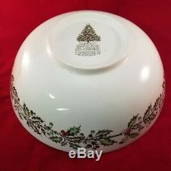 Johnson Bros Merry Christmas 12 Punch Salad Serving Bowl Large Rare Classic USA