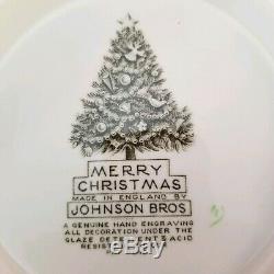 Johnson Bros Merry Christmas 12 Punch Salad Serving Bowl Large Rare Classic USA