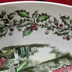 Johnson Bros Merry Christmas 12 Punch Salad Serving Bowl Large Rare Classic USA