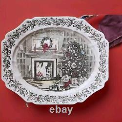 Johnson Bros Merry Christmas 17.5 Oval Serving Platter Made In England Mint Con